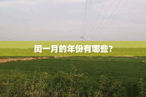 闰一月的年份有哪些？