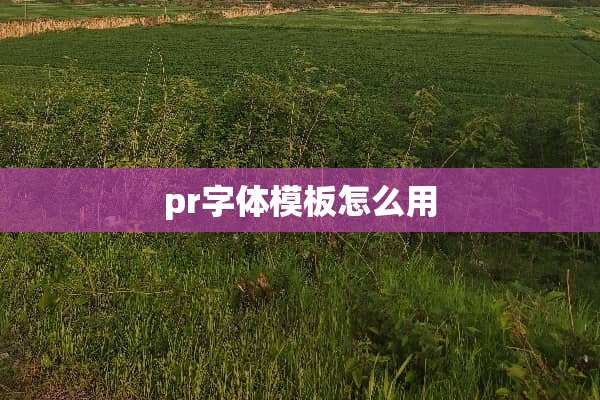 pr字体模板怎么用