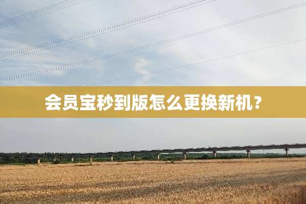 会员宝秒到版怎么更换新机？