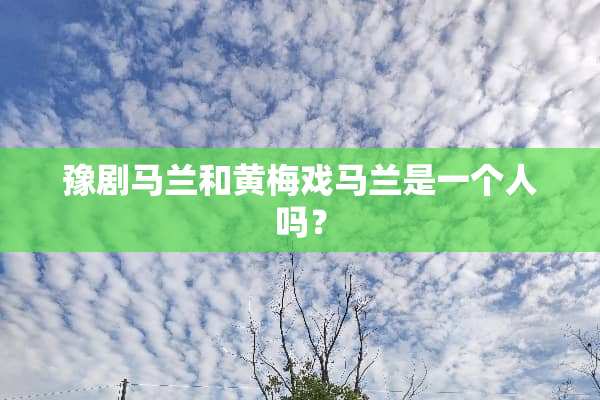 豫剧马兰和黄梅戏马兰是一个人吗？
