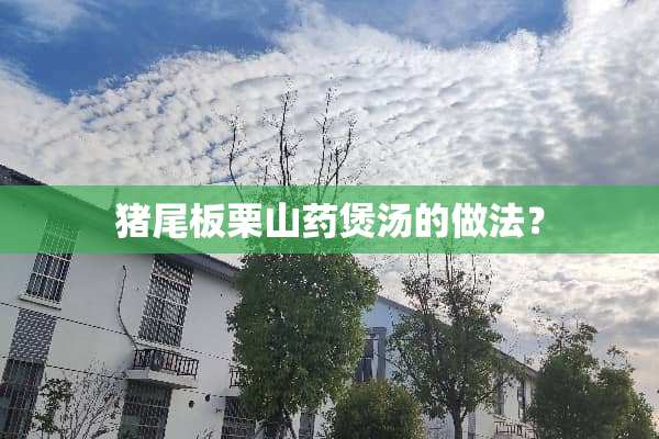 猪尾板栗山药煲汤的做法？