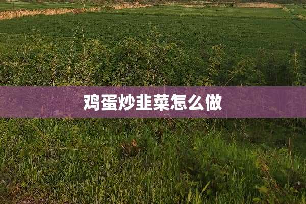 鸡蛋炒韭菜怎么做