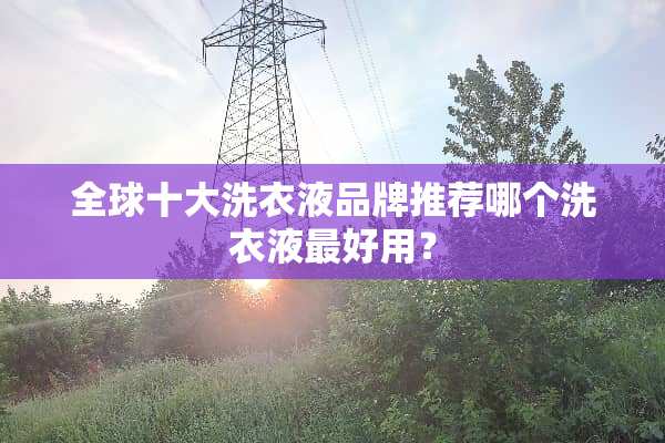全球十大洗衣液品牌推荐哪个洗衣液最好用？