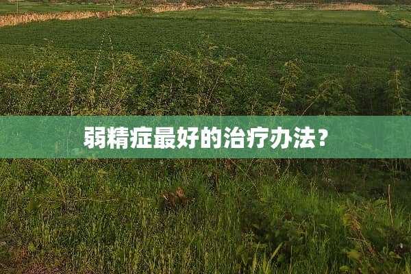 弱精症最好的治疗办法？