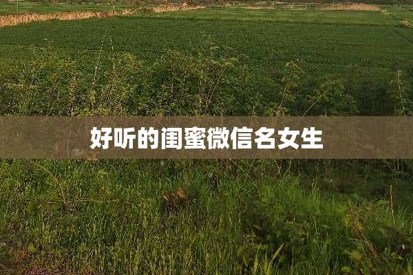 好听的闺蜜微信名女生
