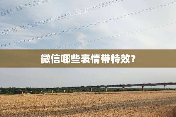 微信哪些表情带特效？