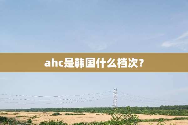 ahc是韩国什么档次？