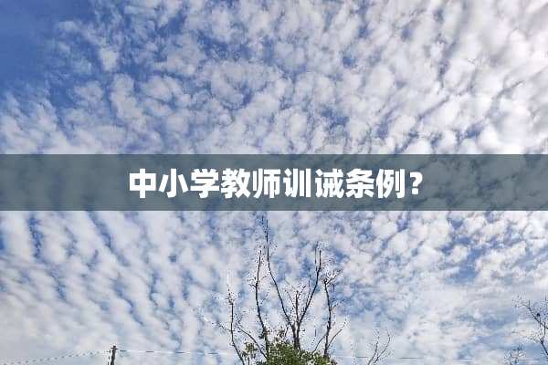 中小学教师训诫条例？