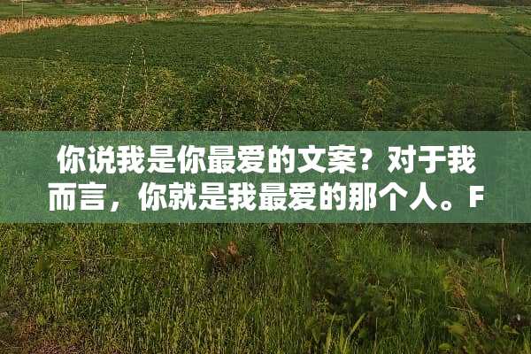 你说我是你最爱的文案？对于我而言，你就是我最爱的那个人。For me
