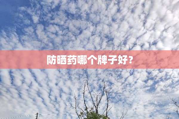 防晒药哪个牌子好？