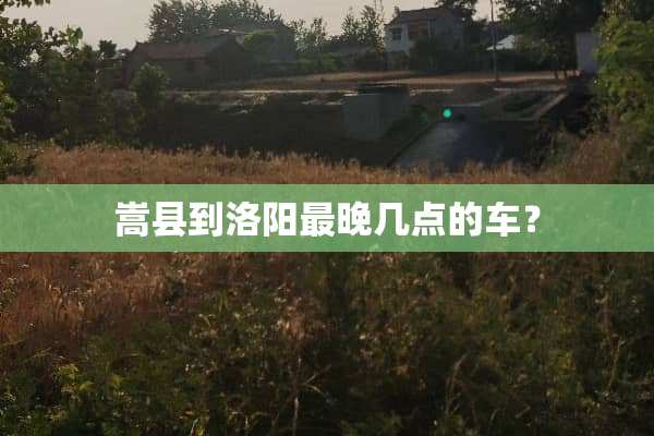 嵩县到洛阳最晚几点的车？