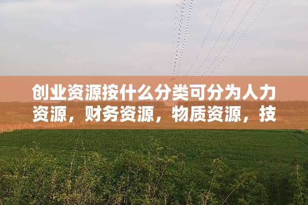 创业资源按什么分类可分为人力资源，财务资源，物质资源，技术资源和组织资源？
