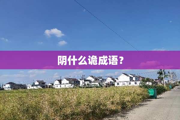 *什么诡成语？