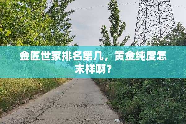 金匠世家排名第几，黄金纯度怎末样啊？