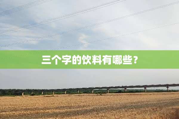 三个字的饮料有哪些？