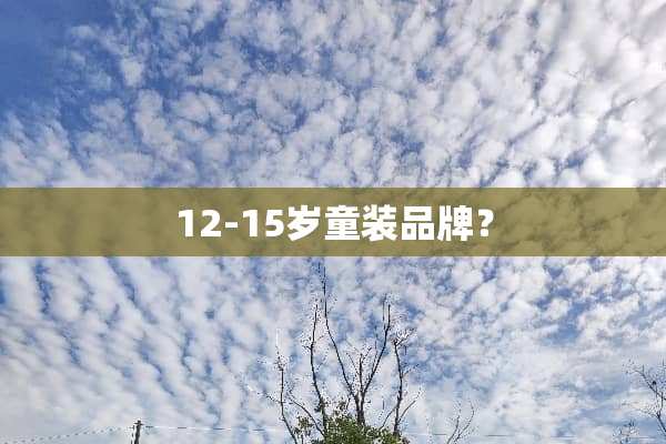 12-15岁童装品牌？