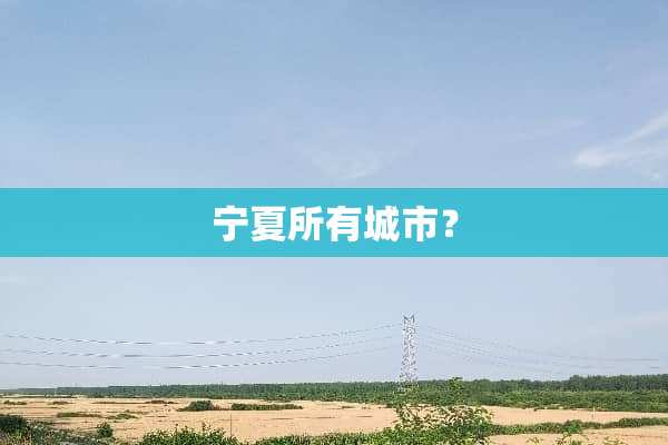 宁夏所有城市？
