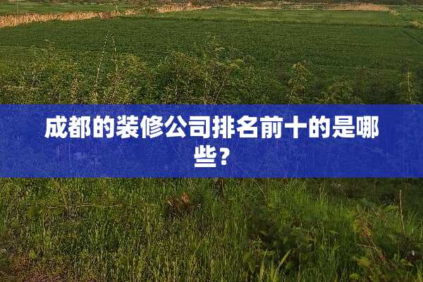 成都的装修公司排名前十的是哪些？