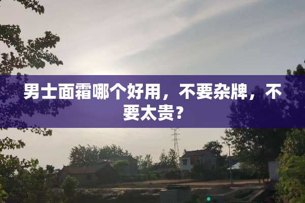 男士面霜哪个好用，不要杂牌，不要太贵？