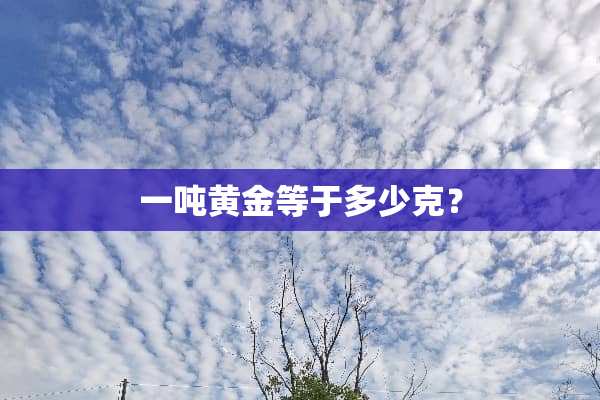 一吨黄金等于多少克？