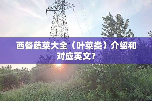 西餐蔬菜大全（叶菜类）介绍和对应英文？