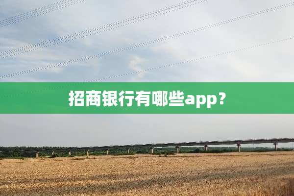 招商银行有哪些app？