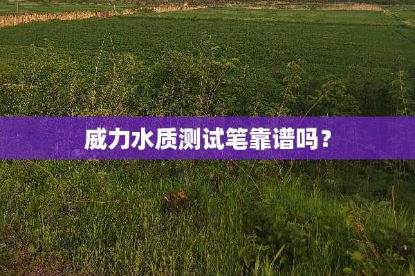 威力水质测试笔靠谱吗？