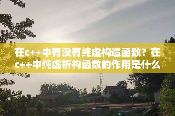 在c++中有没有纯虚构造函数？在c++中纯虚析构函数的作用是什么？