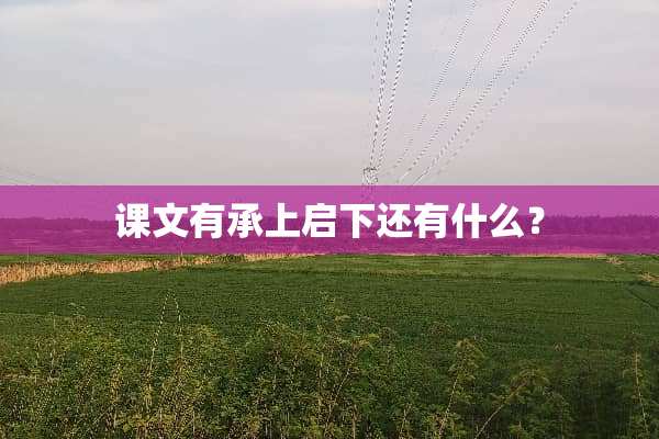 课文有承上启下还有什么？