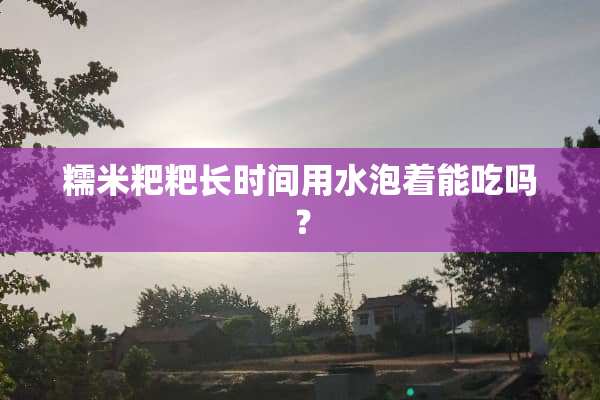糯米粑粑长时间用水泡着能吃吗？