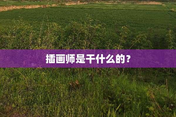 插画师是干什么的？