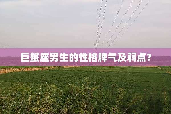 巨蟹座男生的性格脾气及弱点？