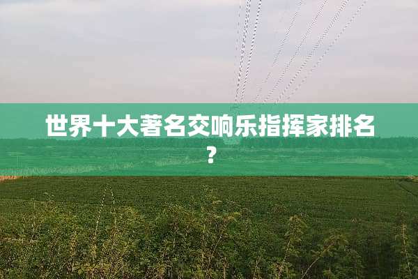 世界十大著名交响乐指挥家排名？