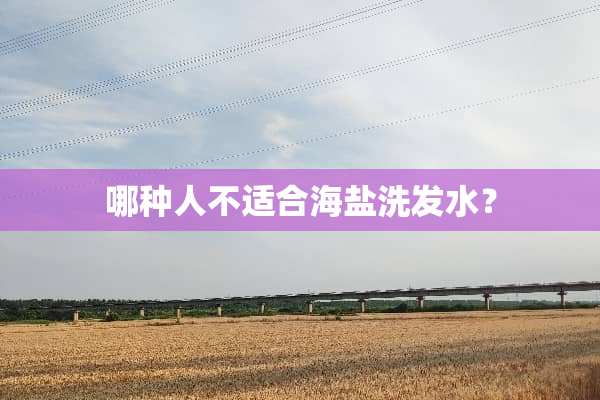 哪种人不适合海盐洗发水？