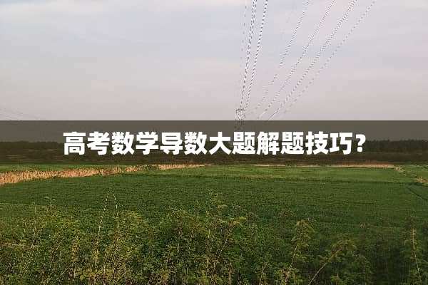 高考数学导数大题解题技巧？