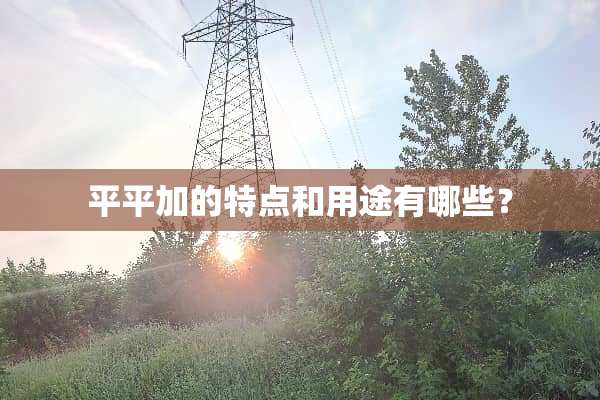 平平加的特点和用途有哪些？