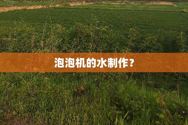 泡泡机的水制作？