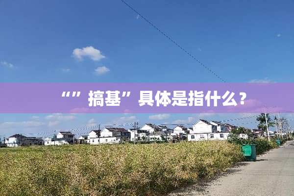 “”搞基”具体是指什么？