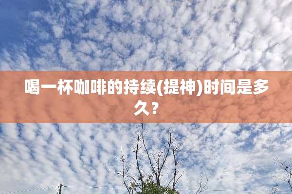 喝一杯咖啡的持续(提神)时间是多久？