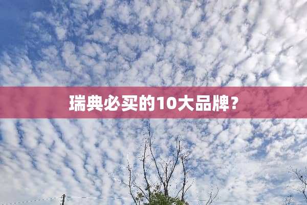 瑞典必买的10大品牌？