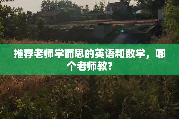 推荐老师学而思的英语和数学，哪个老师教？