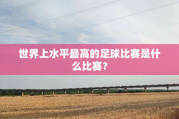 世界上水平最高的**比赛是什么比赛？