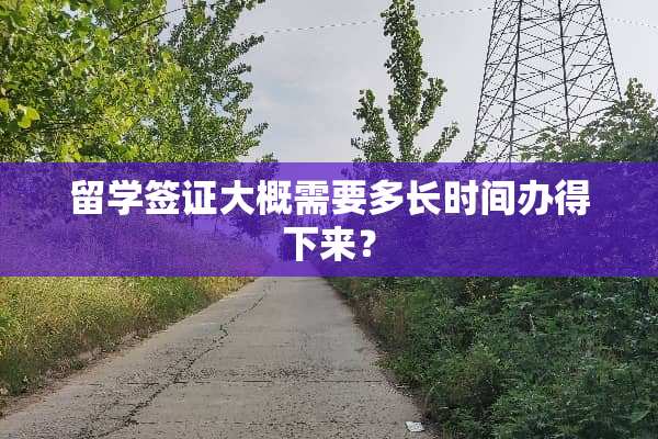 留学签证大概需要多长时间办得下来？