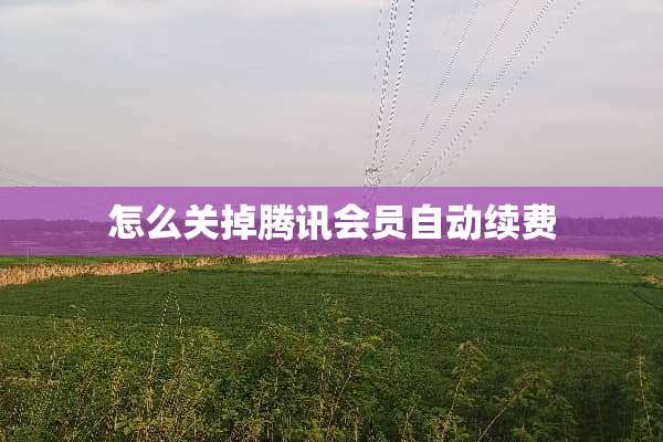 怎么关掉腾讯会员自动续费