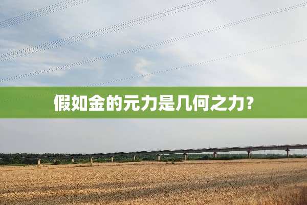 假如金的元力是几何之力？