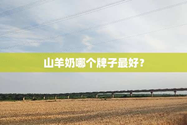 山羊奶哪个牌子最好？