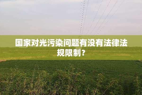 国家对光污染问题有没有法律法规限制？
