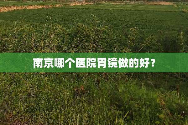 南京哪个医院胃镜做的好？