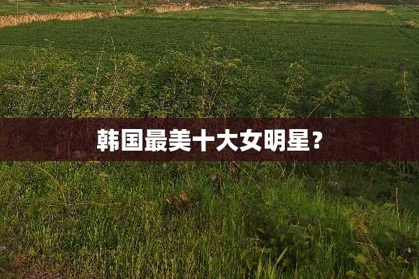 韩国最美十大女明星？