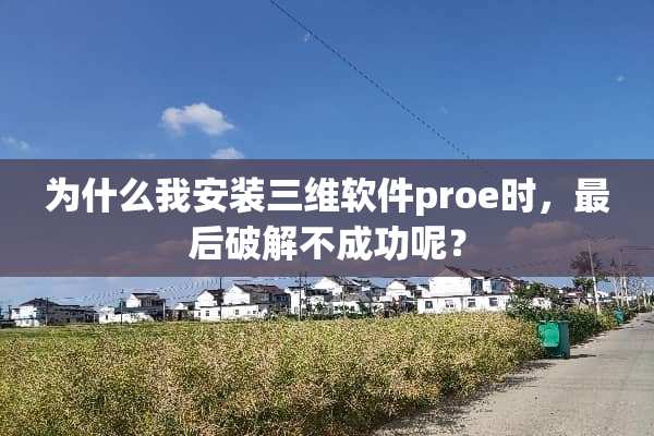 为什么我安装三维软件proe时，最后**不成功呢？